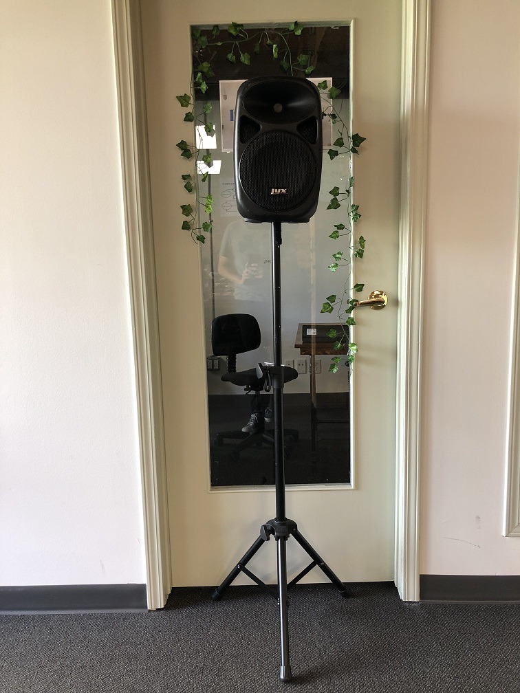 Front Halloween Projection Prop - speaker and stand structure